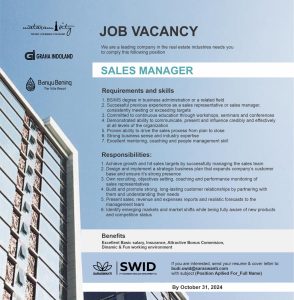 We’re Hiring Sales Manager